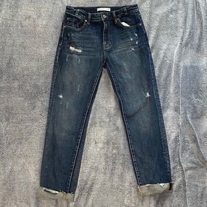 KanCan Straight Leg Jeans - dark wash, distressed, maurice’s, cute, denim